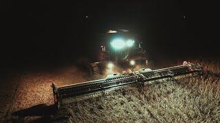 Night Time DJI Mavic Pro 2 Drone Shots of Soybean Harvest 2021