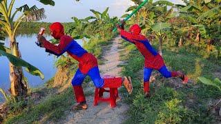 Spider Man Real Life Problem In Outdoors At Fun.