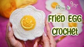 Smiley Fried Egg face crochet      Cheerful Handmade