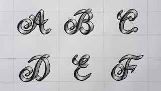 3d Drawing Calligraphy Letter A To Z  How To Draw Easy Art Capital Cursive Alphabet For Beginners