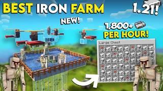 Minecraft BEST Iron Farm 1.21  Iron Farm Tutorial - 1800+ Perh