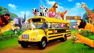 Farm Animals Visit the Zoo in a Bus  Exciting Animal Adventures  Epic Zoo Trip