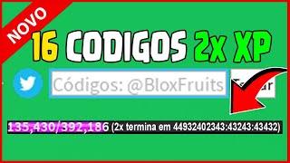 16 NOVOS CODIGOS DE 2x XP NO BLOX FRUITS code blox fruit