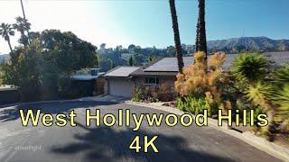 Relaxing Drive in West Hollywood Hills Los Angeles California ASMR 4K