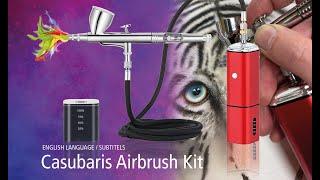 Casubaris Cordless Airbrush Kit with rechargeable auto stop dual action Airbrush