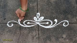 3 Easy Border Rangoli DesignsSravana Sukravaram Special Rangoli BordersSide border Rangoli Designs