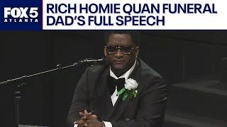 FULL SPEECH Corey Lamars emotional goodbye to his son Rich Homie Quan  FOX 5 News