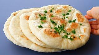 Quick and Soft Flatbread Recipe Without Oven  Homemade Flatbread or Naan Recipe