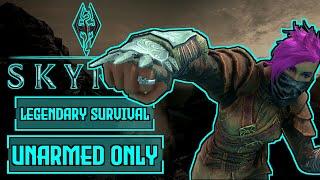 Can I Beat Skyrim Legendary Survival Difficulty With ONLY UNARMED?  Skyrim Legendary Challenge