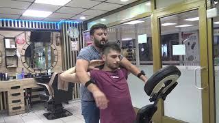 ASMR TURKISH BARBER CHAIR MASSAGE &BACK CRACK& back elbow ax foot leg rolling pin arm massage