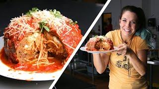 Giant Spaghetti-Stuffed Meatball Behind Tasty