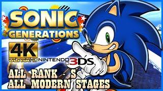 SONIC GENERATIONS NINTENDO 3DS IN 4K ALL MODERN STAGES RANK - S