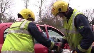 Road traffic collision rescue demonstration