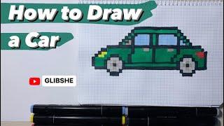 Малюнки по клітинках How to Draw a Car#pixels #pixelart #drawing @Glibshe #howtodraw #car