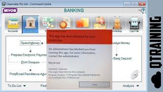 Solution  MYOB - This App has been blocked for your protection