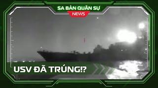 SBQS  Ukraine tung video chứng minh USV đánh trúng tàu đổ bộ Olenegorsky Gornyak của Hải quân Nga