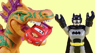 Lightning McQueen & Mater Cars On The Road Trip  Superhero Adventure - Batman - Dinosaurs