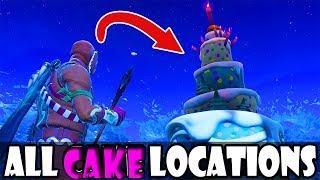 *NEW* ALL BIRTHDAY CAKE LOCATIONS IN FORTNITE  DANCE IN FRONT OF BIRTHDAY CAKES GUIDE