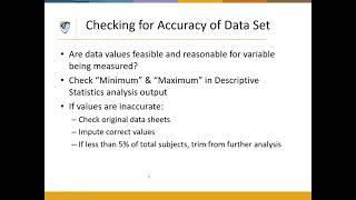 Data ScreeningCleaning Part 2  Assessing Data Accuracy