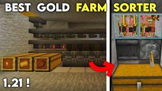 BEST 1.21 AUTOMATIC GOLD FARM SORTING SYSTEM TUTORIAL in Minecraft Bedrock MCPEXboxPC