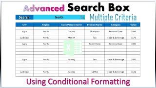 Advanced Search Box in Excel using Conditional Formatting