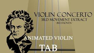 Violin Concerto 3rd Movement Extract Beethoven - Animated Violin Tab