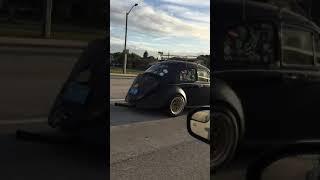 Stanced 69 VW Beetle bug on 8 inch wide wheels