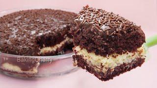 Moist and Delicious Chocolate Cake with Coconut Filling and Chocolate Ganache