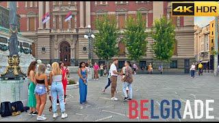 A Hot Summer in Serbia  Belgrade Walking Tour  Walking through Knez Mihaila 4K HDR