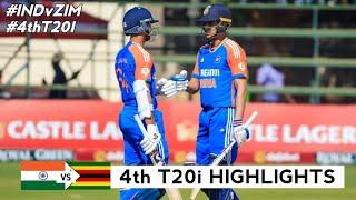 India Vs Zimbabwe  Ind vs Zim 4th t20 highlights 2024  Ind vs Zim 4th T20 Match Highlights Today