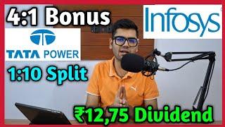 8 Shares • Infosys • Tata Power • Declared High Dividend Bonus & Split With Ex Dates