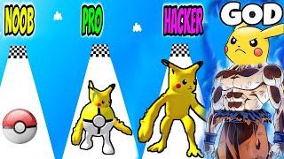 Pokeyball Run in NOOB vs PRO vs HACKER vs GOD Level 1 - 25