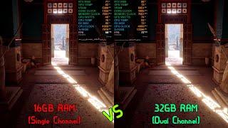 Assassins Creed Odyssey  16GB Single vs 32GB Dual Channel RAM  Ultra High Settings  1080p