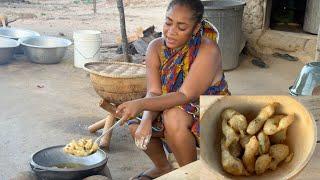 How to make Ghanaian crispy SAVOURY DUMPLINGS PINKASO from Scratch