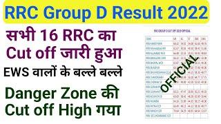 RRC Group d Result 2022। सभी 16 RRC का Cut off Marks जारी हुआ।