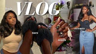 WEEKLY VLOG  MAINTENANCE HAIR + NAILS + DEALING w Anxiety + INFLUENCER EVENTS