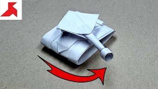 DIY  - How to make a TANK WITH A TURNING TOWER from A4 paper