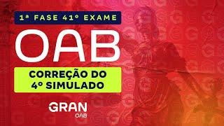 1ª fase do 41º Exame OAB Correção do 4º Simulado