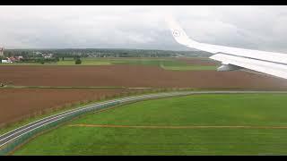 FRA to BRU  Wing view  Landing at Brussels Airport  Lufthansa A320