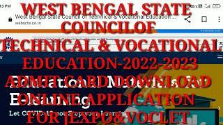 West Bengal state council of technical & vocational education 2022-2023 admission online admit