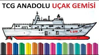Easy Drawing Aircraft Carrier I Kolay TCG Anadolu Uçak Gemisi Çizimi I Uçak Gemisi Nasıl Çizilir?