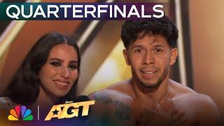 Sebastian & Sonia Receive A GOLDEN BUZZER For Their Mind-Bending Aerial  Quarterfinals  AGT 2024