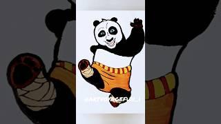 Quick Draw Po-Kungfu Panda🩵Step by Step️ #shorts #shortsfeed #panda #funny #kids #viralvideo #easy