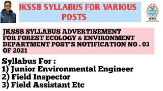 Jkssb Syllabus For Forest Ecology & Environment Department Posts  Jkssb Syllabus  Jkssb 