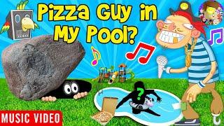 Pizza Guy in My Pool  Raptain Hook FV Family Song of MYSTERIOUS ROCK IN BACKYARD