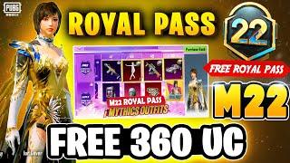 HOW TO  GET M22 ROYAL PASS  360 UC  M22 ROYAL PASS 1 TO 50 RP REWARDS  PUBGM