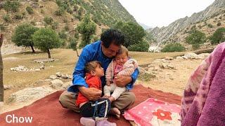 In the Mountains Life of a Widow Woman and Her Children with Their Grandfather