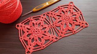 Простой  КВАДРАТНЫЙ МОТИВ вязание крючком для новичков мастер-класс How to Crochet for Beginners