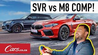 Drag race BMW M8 Competition vs Range Rover Sport SVR - standing and rolling start