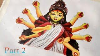 Maa Durga painting Durga puja special drawing Devi Durga acrylic painting -step by step